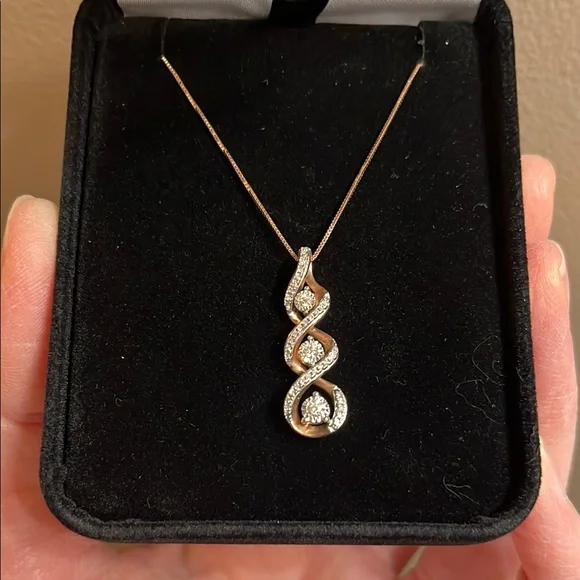 Kay Jewelers Rose Gold and Diamond Pendant Necklace - Picture 2 of 3